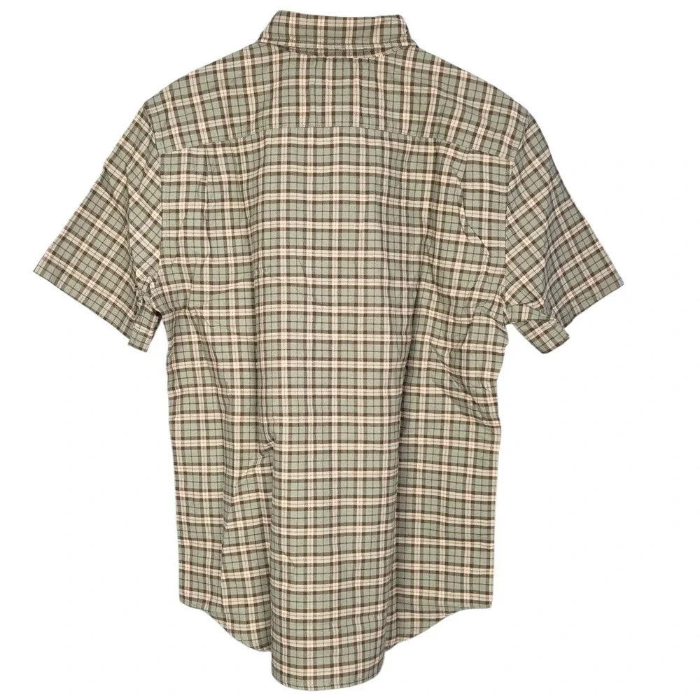 Levis The One Pocket Shirt Mens Medium Green Plaid Short Sleeve Button Down NEW